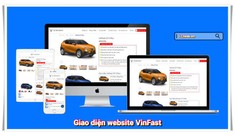 giao diện website vinfast 411